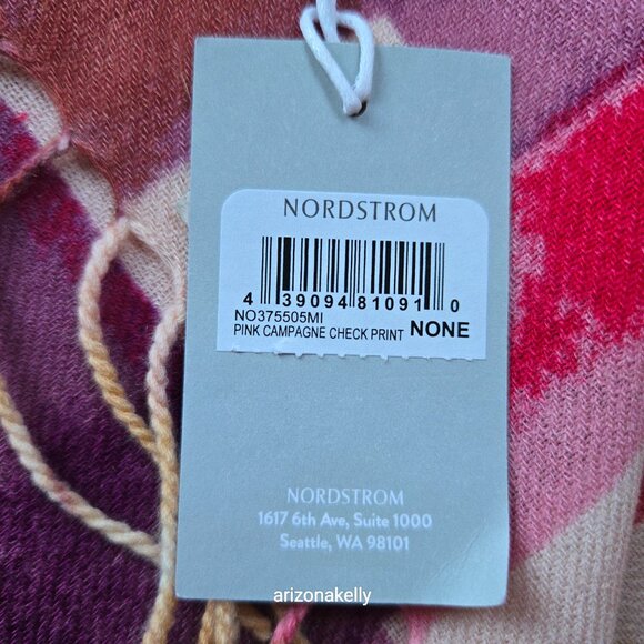 NWT Wool Cashmere Lightweight Scarf Nordstrom Pink Purple - Picture 5 of 11